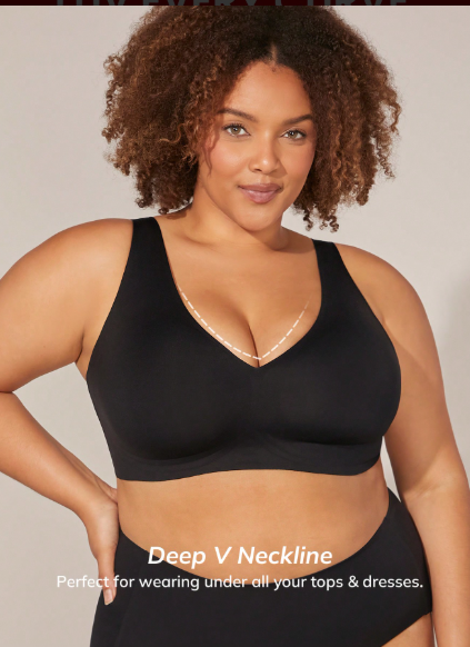 DUMMY - Sujetador sin costuras Dream Curve 2ndSkin negra con escote pronunciado 0XL